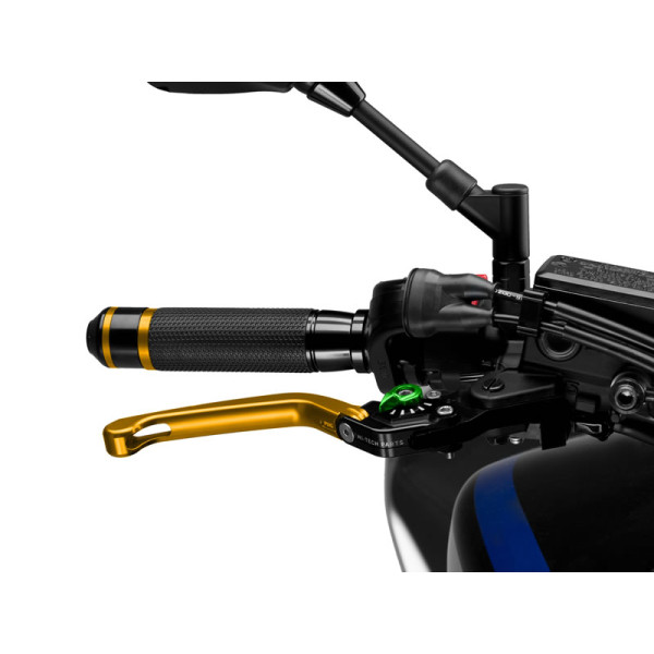 Puig Folding V3 Brake (Gold Lever With Blue Selector) Green